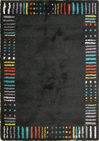 Casino Modern Border Rug 6003 Black