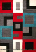 Como Modern Square Pattern Rug 3485 Antheracite