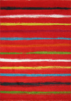 Donatello Modern Striped Rug 6255 Red