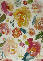 Esatto Modern Floral Rugs M427A White White
