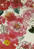 Esatto Modern Floral Rugs M428A White Violet