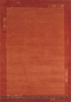 Indo Nepal Wool Modern Border Rug 526 Rust