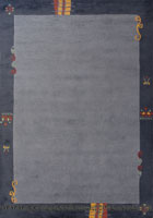 Indo Nepal Wool Modern Border Rug 529 Blue
