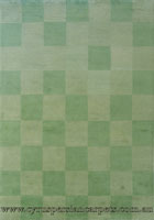 Indo Nepal Wool Modern Check Rug 556 Green