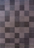 Indo Nepal Wool Modern Check Rug 556 Grey