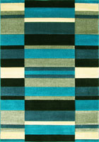 Nevada Modern Striped Rugs 8922 L. Turkuaz D. Turkuaz