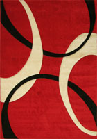 Nevada Modern Circle Design Rugs 8921 Red Black