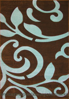 Paris Modern Floral Rug 5124 Brown Turquoise