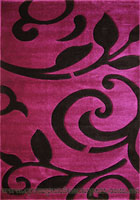 Paris Modern Floral Rug 5124 Lilac Black