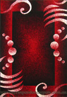 Paris Modern Border Rug 5139 Black Red