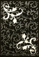 Paris Modern Floral Rug 5887 Black D Grey