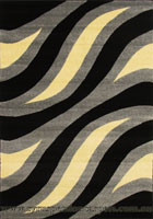 Roma Modern Wavy Rug 2493-0 Black