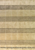 Soft Wool Modern Stripe Rug Ayub 8056 Beige