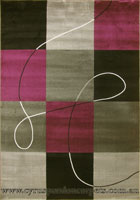 Surf Modern Square Pattern Rug 2580A Black Purple