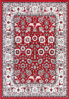 Ellie Contemporary Border Rugs 2233A Red Red