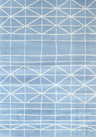 Ellie Contemporary Square Pattern Rugs 2473A L.Blue L.Blue