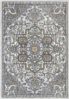 Ellie Contemporary Medallion Rugs 2490A-Beige-L.Grey