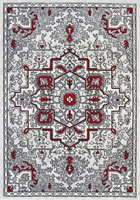 Ellie Contemporary Medallion Rugs 2490A Red L.Grey