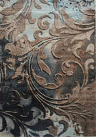 Gusto Contemporary Abstract Rugs A287A Poly Blue Cream