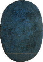 Oval Plain Shaggy Rug Blue