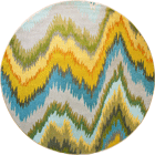 Kaleidoscope Striped Round Rug B645A Ocean Blue Turkuaz