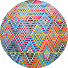 Kaleidoscope Diamond Pattern Round Rug E304A Multi Color