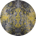 Kaleidoscope Grunge Style Round Rug E302A Grey Fume
