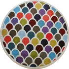 Kaleidoscope Abstract Round Rug G329A White Bone