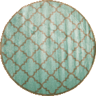 Morocco Trellis Round Rugs MG09700 Aqua Grey LJ