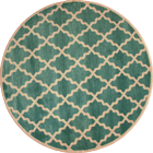 Morocco Trellis Round Rug MG103 Aqua Cotton LJ