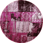 Patchworks Contemporary Round Rug 2676E Black Lilac