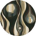 Pisa Contemporary Abstract Round Rugs A058B-BK