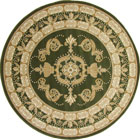 Minnesota Traditional Round Rugs 3354A Green Green