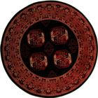 Minnesota Traditional Round Rugs 3355A Black Red