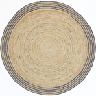 Charlie Round Jute Rugs Grey