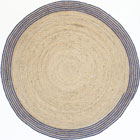 Charlie Round Jute Rugs Navy