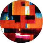 Esatto Modern Round Rugs G096A B. Red Black