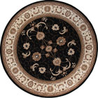 San Diego Traditional Round Rugs 2117A Black Cream