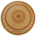 Hereke Traditional Round Rug Mahi Ivory
