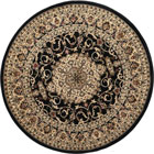 Gianni Traditional Round Rugs 600 Black