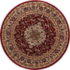 Gianni Traditional Round Rugs 600 Red