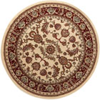 Gianni Traditional Round Rugs 500 Cream Red