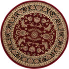 Gianni Traditional Round Rugs 500 Red Black
