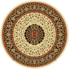 Sydney Traditional Round Rug 7020A Cream Black
