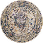 Las Vegas Traditional Round Rugs 3544F Cotton N Blue