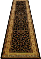 Fantastic Hallway Runner Rug 667 Black Cream