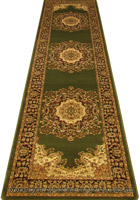 Fantastic Hallway Runner Rug 748 D. Green Black