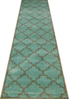 Morocco Trellis Hallway Runner Rugs MG09700 Aqua Grey LJ