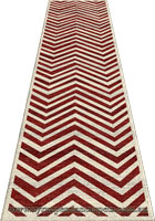 Morocco Chevron Hallway Runner Rug MG095 Red Cotton LI