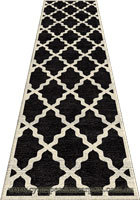 Morocco Trellis Hallway Runner Rug MG103 Charcoal Cotton LI